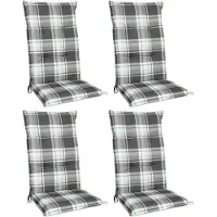 Beautissu 4er Set Hochlehner Auflagen Set 120x50 cm Polster Mintgrün Kariert
