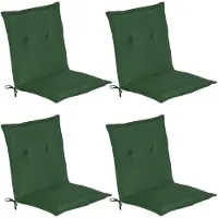 Beautissu 4er Set Niedriglehner Auflage Loft NL, 100x50x6cm, Dunkelgrün
