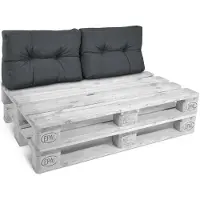 Beautissu 2X Rückenkissen Palettenkissen Outdoor Eco Style, 60x40cm, Grau