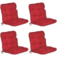 Beautissu Flair NL Niedriglehner Auflage, 100x50x8cm, Rot, 4er Set, Outdoor