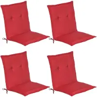 Beautissu 4er Set Niedriglehner Auflage Gartenstuhl Loft NL, 100x50x6cm, Rot