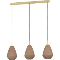 Eglo Hängelampe Caprarola, 3-flammige Pendelleuchte über Esstisch, Esszimmerlampe aus satiniertem Glas und Metall, Hängeleuchte mit E27 Fassung, 90 cm