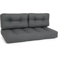 Beautissu Palettenkissen Outdoor 1x Sitzkissen & 2x Rückenkissen, Grau