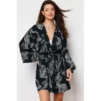 Turkishsouq Graue Damen-Morgenmäntel mit Tiermotiv