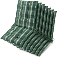 Beautissu 7er Set Sun-NL Niederlehner Auflage 100x50x8cm Grün-Kariert
