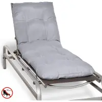 Beautissu Auflage Sonnenliege Deckchair Flair RL, 190x60x8 cm, Hellgrau