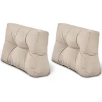 Beautissu 2X Rückenkissen Palettenkissen Outdoor Eco Style, 60x40cm, Beige