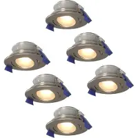 HOFTRONIC™ LED Einbaustrahler Lima 4W 4000K IP65 GU10 Dimmbar Schwenkbar Edelstahl 6er Set