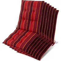 Beautissu 7er Set Sun-NL Niederlehner Auflage 100x50x8cm Rot-Gestreift