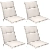 Beautissu 4er Set Niedriglehner Auflagen Base NL, 100x50cm, Natur