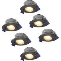 HOFTRONIC™ LED Einbaustrahler Lima 4W 4000K GU10 Schwarz IP65 Dimmbar Schwenkbar 6er Set