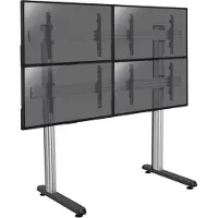KIMEX - Standfuß Videowand für 4 TV-Bildschirme 45''-55'' - Höhe 175cm - Zum Aufstellen