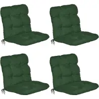 Beautissu 4er Set Niedriglehner Auflagen Set Flair NL, 100x50x8cm, Dunkelgrün