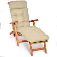 Beautissu Bequeme Liegenauflage Deckchair, 200x50x8 cm, Natur