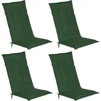 Beautissu 4er Set Gartenstuhlauflage Loft HL Dunkelgrün, 120x50x6cm