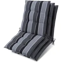 Beautissu 3er Set Sun-NL Niederlehner Auflage 100x50x8cm Anthrazit-Gestreift