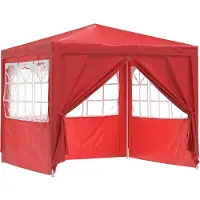 vidaXL Party-Zelt Rot 250 x 250 x 240 cm PE und Stahl