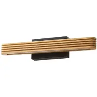 LUCANDE Lieske LED-Wandleuchte, schwarz, 40 cm, Holz - , Lieske, Holz, für Wohnzimmer, Holz, Modern