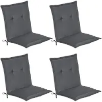Beautissu 4er Set Niedriglehner Auflage Loft NL, 100x50x6cm, Graphitgrau