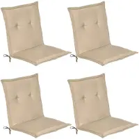 Beautissu 4er Set Niedriglehner Auflage Gartenstuhl Loft NL, 100x50x6cm, Natur