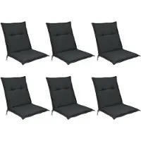 Beautissu 6er Set Niedriglehner Auflagen Base NL, 100x50cm, Graphit