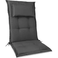 Beautissu Premium Hochlehnerauflage 120x50x7cm, Anthrazit