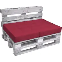 Beautissu Palettenkissen Outdoor Sitzkissen ECO Elements, 120x80cm, Rot