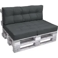 Beautissu Palettenkissen Outdoor 1x Sitzkissen & 1x Rückenkissen, Grau