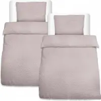 Beautissu BETTBEZUG Meline 155x220cm + Kissenbezug 80x80cm Taupe Seersucker (4tlg)