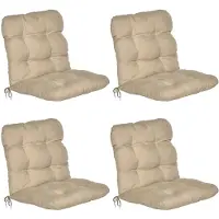 Beautissu 4er Set Niedriglehner Auflagen Set Flair NL, 100x50x8cm, Natur