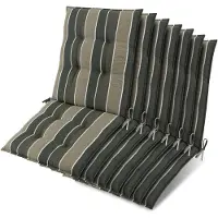 Beautissu 7er Set Sun-NL Niederlehner Auflage 100x50x8cm Grün-Gestreift