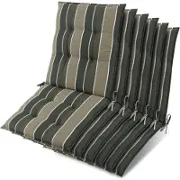 Beautissu 6er Set Sun-NL Niederlehner Auflage 105x50x8cm Grün-Gestreift