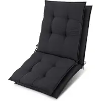 Beautissu 2er Set Niedriglehner Auflage Sun-NL 100x50x8cm Anthrazit