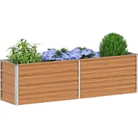 vidaXL Hochbeet Hellbraun 160 x 40 x 45 cm Verzinkter Stahl