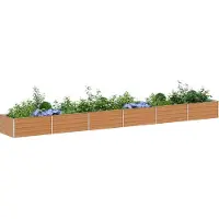 vidaXL Hochbeet Hellbraun 600 x 80 x 45 cm Verzinkter Stahl
