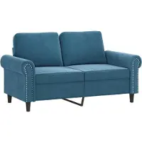 vidaXL 4-tlg. Sofagarnitur mit Kissen Blau Samt