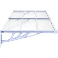 vidaXL Türvordach Grau und Transparent 199x90 cm Polycarbonat