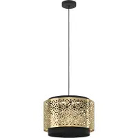 Eglo SANDBACH Hängeleuchte Hängelampe Pendellampe Pendelleuchte - H110 x Ø42 cm - schwarz, messing - 1X40W exkl. - IP20