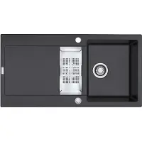 Franke Spüle MARIS MRG 651 ONYX mit Druckknopfventil und Abtropfbecken / Ausschnittmaß 950 x 480 mm