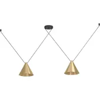 Eglo Hängelampe Narices 1, Retro Pendelleuchte Esstisch, Vintage Deckenlampe hängend aus Metall in Schwarz und Messing-gebürstet, E27 Fassung