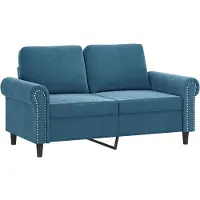 vidaXL 3-tlg. Sofagarnitur mit Kissen Blau Samt