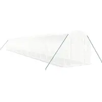 vidaXL Gewächshaus mit Stahlrahmen Weiß 36 m² 18x2x2 m