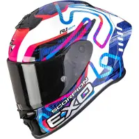 Scorpion EXO-R1 Evo II Air Cornering Helm, weiß/pink/blau, M (57/58)