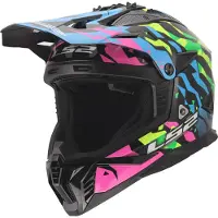 LS2 Crosshelm MX708 Fast II Grotesk Blau Pink Grün L