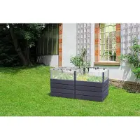 Garantia Hochbeet klassisch Ergo Quadro Turbo Plus 2 L 80 inkl. Flora-Wassersparsystem 160 x 80 x 80 cm wood