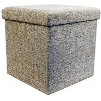 Echtwerk Sitzhocker Store Cube, mit Stauraum, bis 300 kg, Stoff, grau, faltbar, 38 x 38 x 38cm