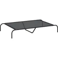vidaXL Hundebett Erhöht Schwarz 130x80x20 cm Textilene und Stahl