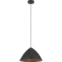 Eglo Hängelampe Podere, 1-flammige Pendelleuchte über Esstisch, Esszimmerlampe im Japandi-Design aus Metall, Hängeleuchte mit E27 Fassung, Ø 42,5 cm