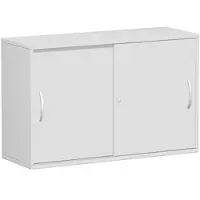 Geramöbel Schiebetürenschrank Flex 312253-LL, abschließbar, aus Holz mit 2 Fachböden, 120 x 80 x 43 cm (B/H/T), lichtgrau