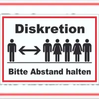 HB-Druck Diskretion Bitte Abstand halten Aufkleber Rücksichtnahme A4 (210x297mm)